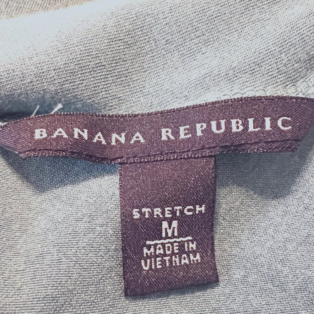 Banana Republic Sleeveless Summer Tie Waist Top-Sz. Med-Teal/Stretch-V Neck- - Picture 11 of 13